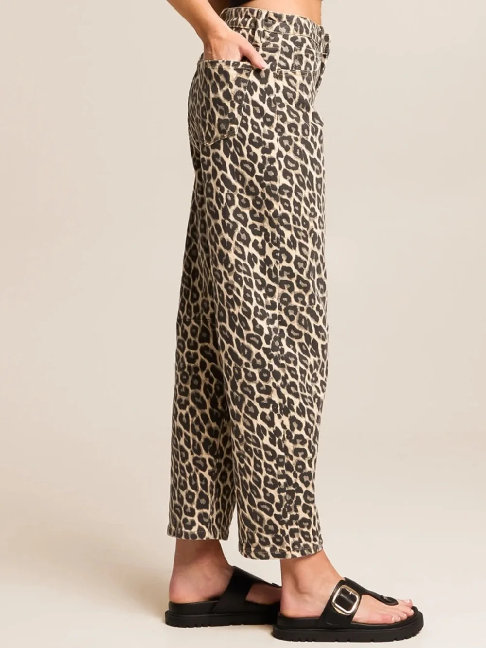 Vervet Kate  Leopard Print Barrel Leg Jeans animal size 26 NWT high rise - Picture 6 of 12